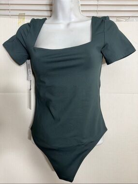 Aritzia scrab green Deep Teal Original Contour Manner Bodysuit 8757